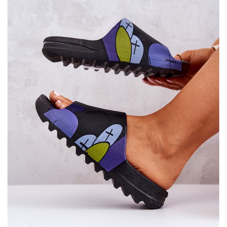 PS1 Chaussons en caoutchouc noirs à imprimé monstres le noir bleu marin 1