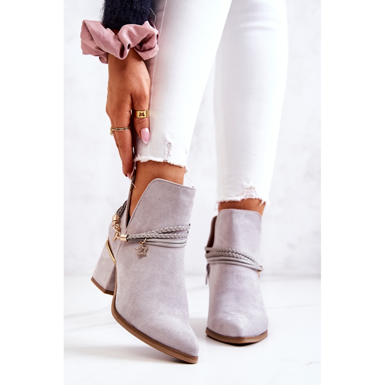 PS1 Santiags Inessa en daim gris à rayures 2