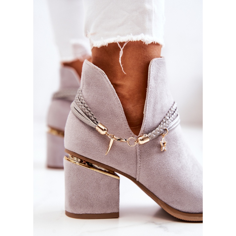 PS1 Santiags Inessa en daim gris à rayures 1