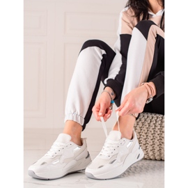 TRENDI Baskets avec maille blanche argent 1