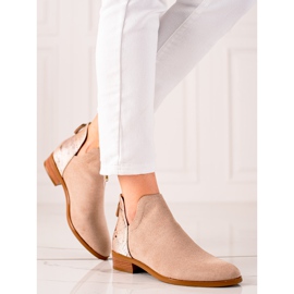 Bottines beiges à découpe VINCEZA brun 1