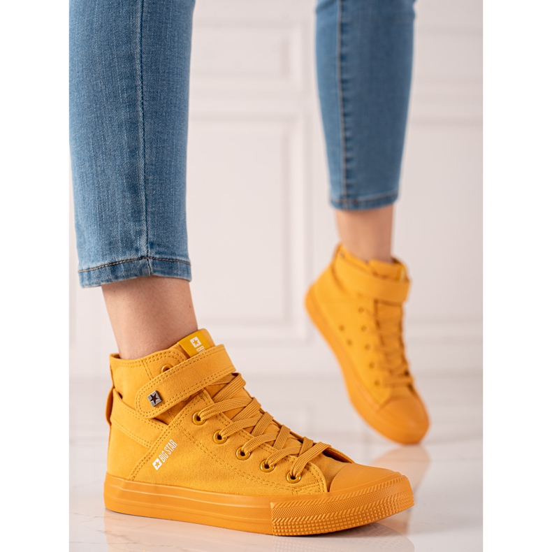Baskets hautes Big Star FF274581 jaune 1