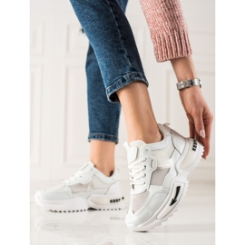 TRENDI Baskets mode blanches 3