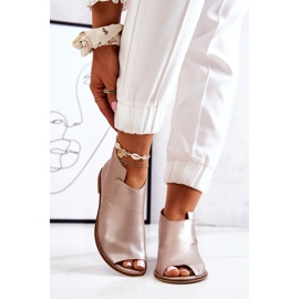Bottes En Cuir À Talon Laura Messi Or 2324 d'or 1