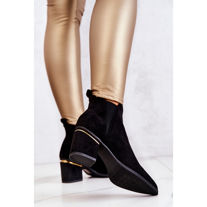 PS1 Santiags noires ajourées en daim Helloni 1