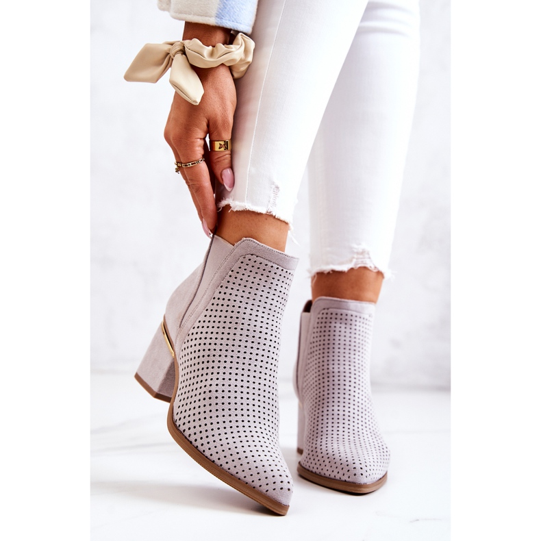 PS1 Santiags Ajourées Daim Gris Helloni 2