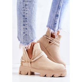 PS1 Bottes Worker Daim À Bandes Beige Clair Moriah 7