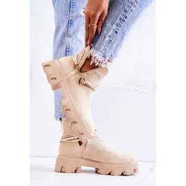 PS1 Bottes Worker Daim À Bandes Beige Clair Moriah 1