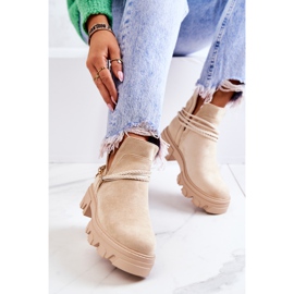 PS1 Bottes Worker Daim À Bandes Beige Clair Moriah 4