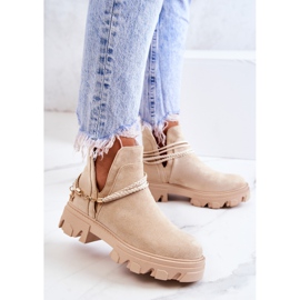 PS1 Bottes Worker Daim À Bandes Beige Clair Moriah 6