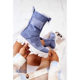 PS1 Chaussons High Workers sur une fermeture éclair Nerisa bleue 6