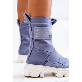 PS1 Chaussons High Workers sur une fermeture éclair Nerisa bleue 5