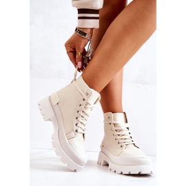 PS1 Bottes de randonnée nouées beiges Faithfull écru 2