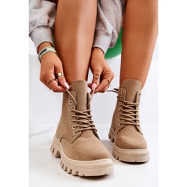PS1 Bottes en daim nouées Hurricane beige foncé 1