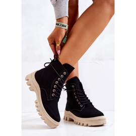 PS1 Bottes en daim à nouer ouragan noir le noir 3
