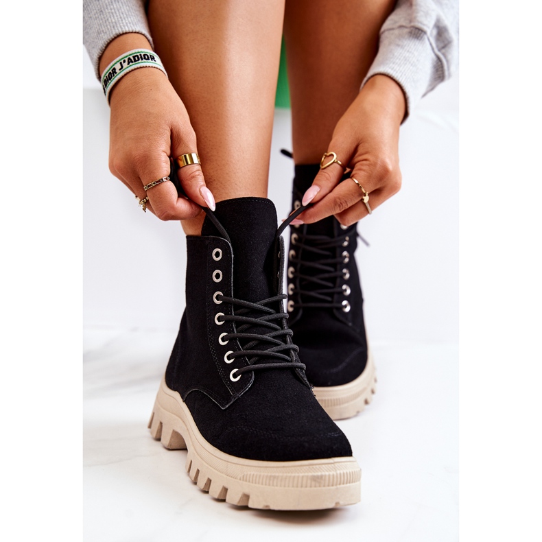 PS1 Bottes en daim à nouer ouragan noir 1