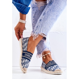 Espadrilles bleues classiques Warm Time blanche 3