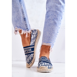 Espadrilles bleues classiques Warm Time blanche 4