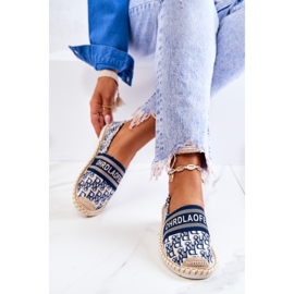 Espadrilles bleues classiques Warm Time blanche 6