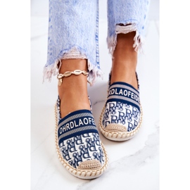 Espadrilles bleues classiques Warm Time blanche 7