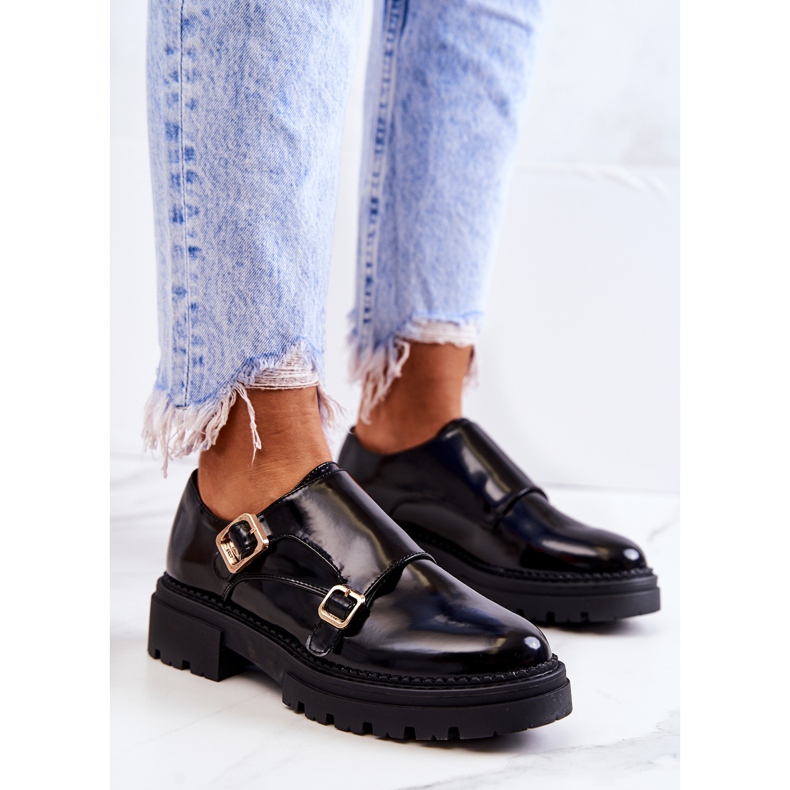 PL5 Chaussures En Cuir Avec Boucle La.Fi Noir Leonie le noir 1