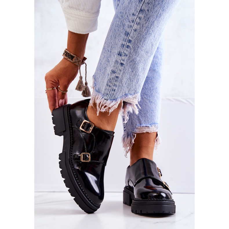 PL5 Chaussures En Cuir Avec Boucle La.Fi Noir Leonie 2