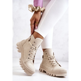 PK1 Bottes Marsha beiges trappeurs nouées 3