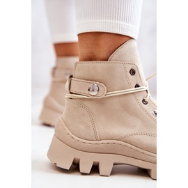 PK1 Bottes Marsha beiges trappeurs nouées 7