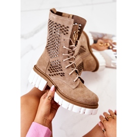Bottes hautes en cuir ouvrières Nicole Camel 2706 brun 1 Bottes hautes en cuir ouvrières Nicole Camel 2706 brun 1