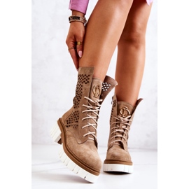 Bottes hautes en cuir ouvrières Nicole Camel 2706 brun 2 Bottes hautes en cuir ouvrières Nicole Camel 2706 brun 2