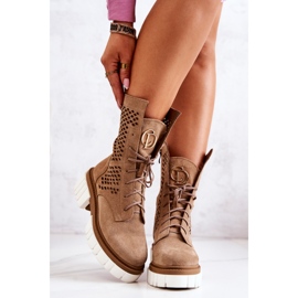 Bottes hautes en cuir Workers Nicole Marron clair 2706 brun 2