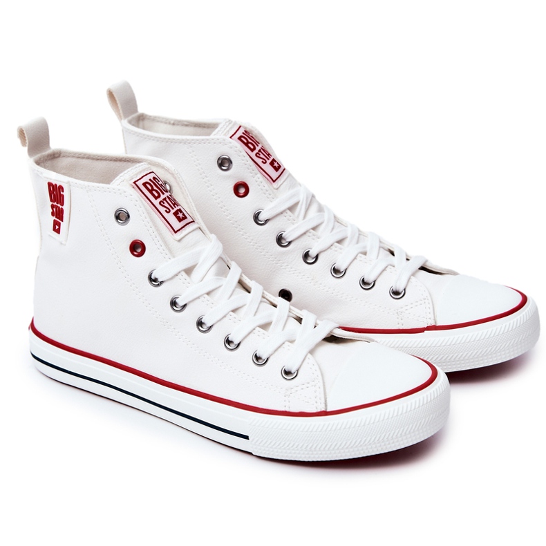 Baskets montantes en cuir pour hommes Big Star JJ174071 Blanc 2