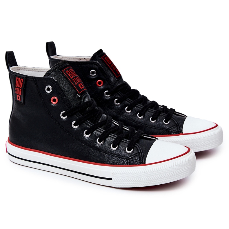Baskets montantes en cuir pour hommes Big Star JJ174070 Noir 1