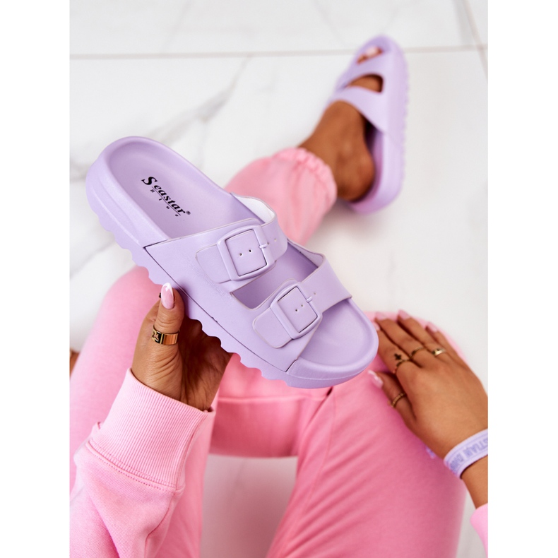 PS1 Pantoufles en caoutchouc sur la plate-forme violette Westie 1