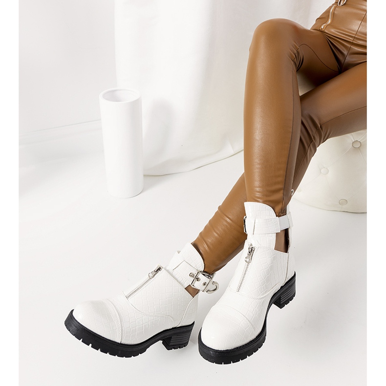Bottines laquées blanches Rosanne 1