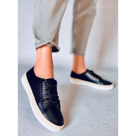 Espadrilles noires à lacets Zillo le noir 1