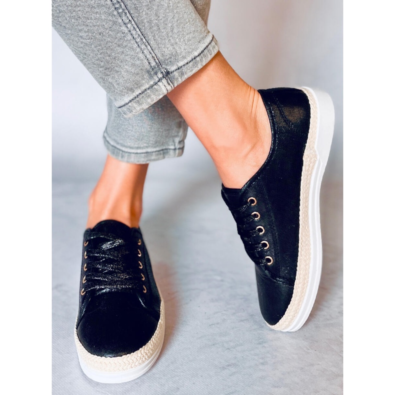 Espadrilles noires à lacets Zillo le noir 2