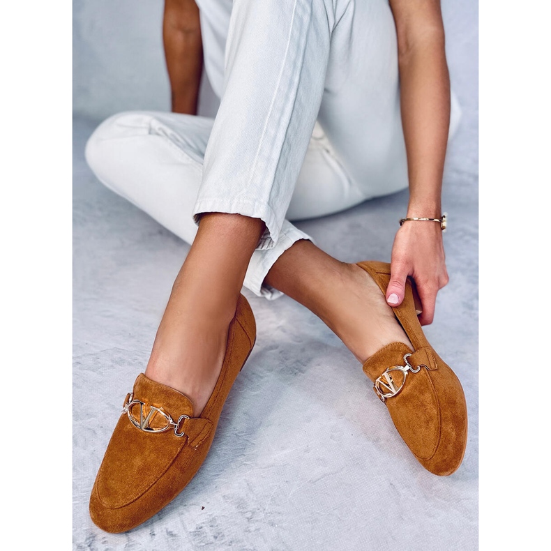 Mocassins femme Fred Camel brun 2