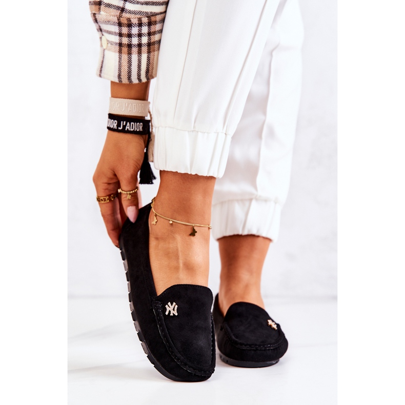 PS1 Mocassins Femme Noirs En Daim Madelyn 2