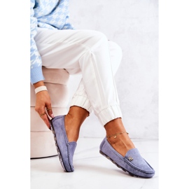 PS1 Mocassins en Daim pour Femme Bleu Madelyn 2