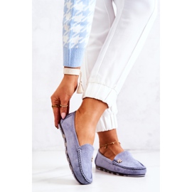 PS1 Mocassins en Daim pour Femme Bleu Madelyn 1