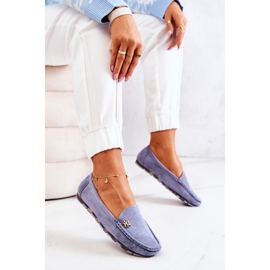 PS1 Mocassins en Daim pour Femme Bleu Madelyn 3
