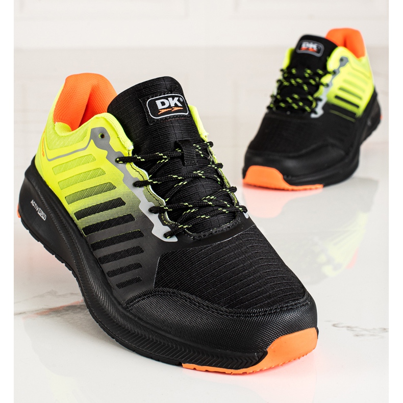 DK Chaussures de sport pour hommes sur la plate-forme le noir vert 1