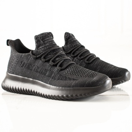 TRENDI Baskets confortables pour hommes le noir gris 2 TRENDI Baskets confortables pour hommes le noir gris 2