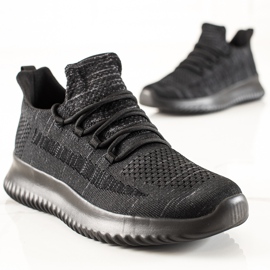 TRENDI Baskets confortables pour hommes noir gris 1