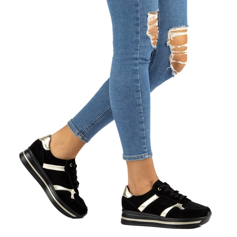 Baskets cuir daim Filippo DP2004/21 noir le noir 5