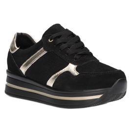 Baskets cuir daim Filippo DP2004/21 noir 2