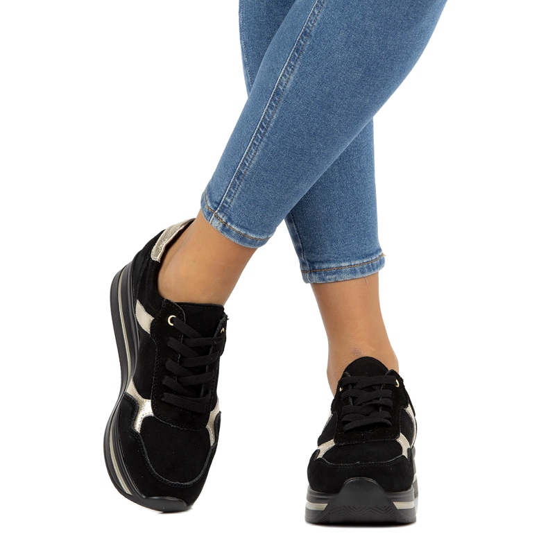 Baskets cuir daim Filippo DP2004/21 noir 1