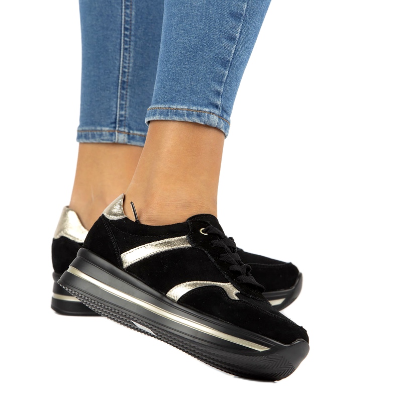 Baskets cuir daim Filippo DP2004/21 noir le noir 4