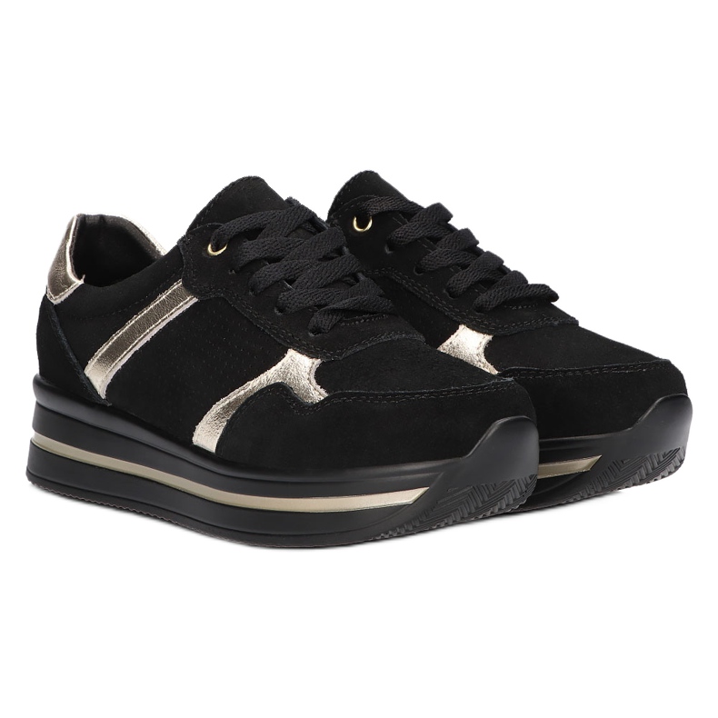 Baskets cuir daim Filippo DP2004/21 noir le noir 3